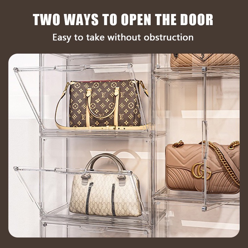 Transparent Acrylic Storage Cabinet Bag Stackable Bag Cabinet Organizer ...