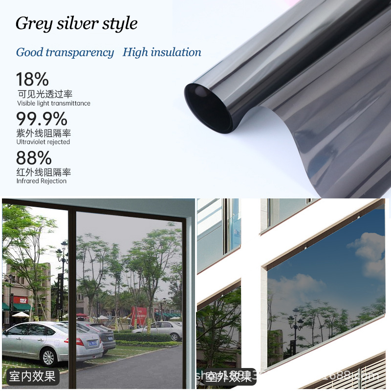 5 feet per roll Black window tint sticker for home One way mirror ...