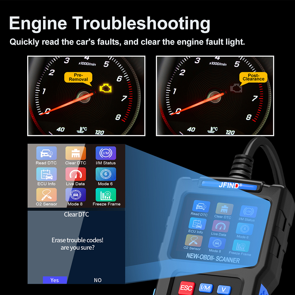 [ Local Stock ] OBD2 Car & Motorcycle Scanner Fault Code Reader Engine ...