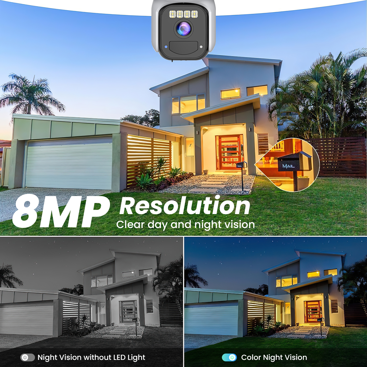 Hamrol 4K 8MP Dual Lens Dual Screen Solar PTZ WIFI Panel Low-Power ...