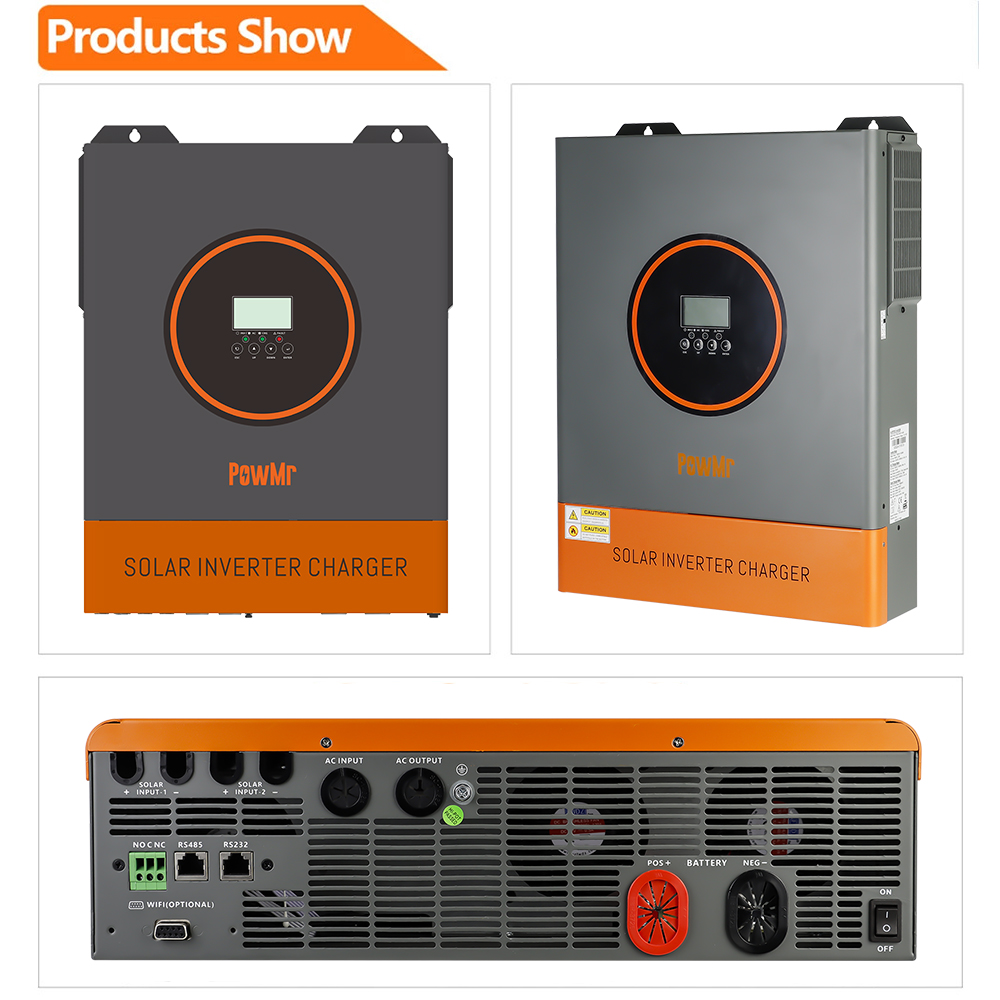 PowMr 6.2KW 48V Hybrid Dust Protection Kit Inverter 60-500Vdc Pv Input ...
