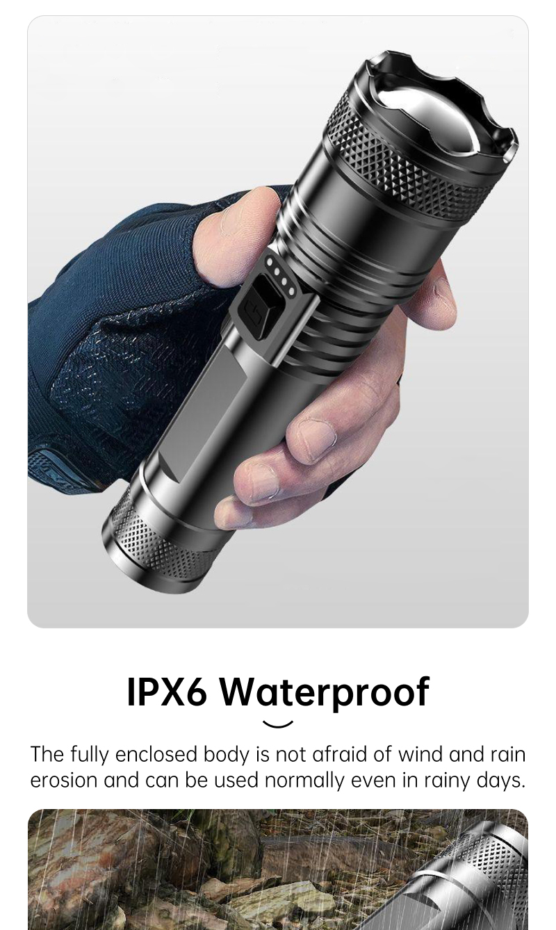 Thunlit Waterproof Flashlight Rechargeable High Lumen Super Bright ...