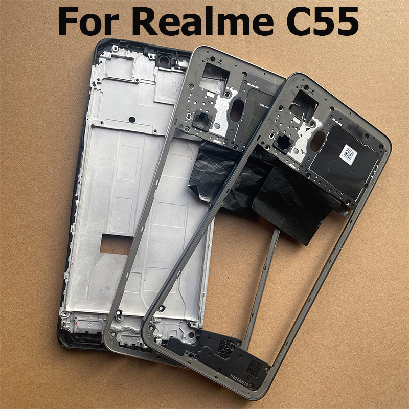 For Realme C55 Middle Frame Front Bezel Lcd Holder Back Housing Case 