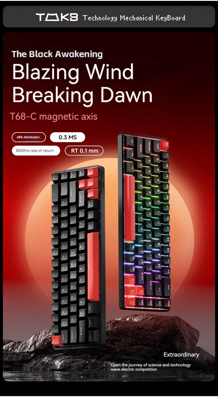 KEMOVE T68-C RT Adjustable magnetic switch mechanical keyboard RGB ...