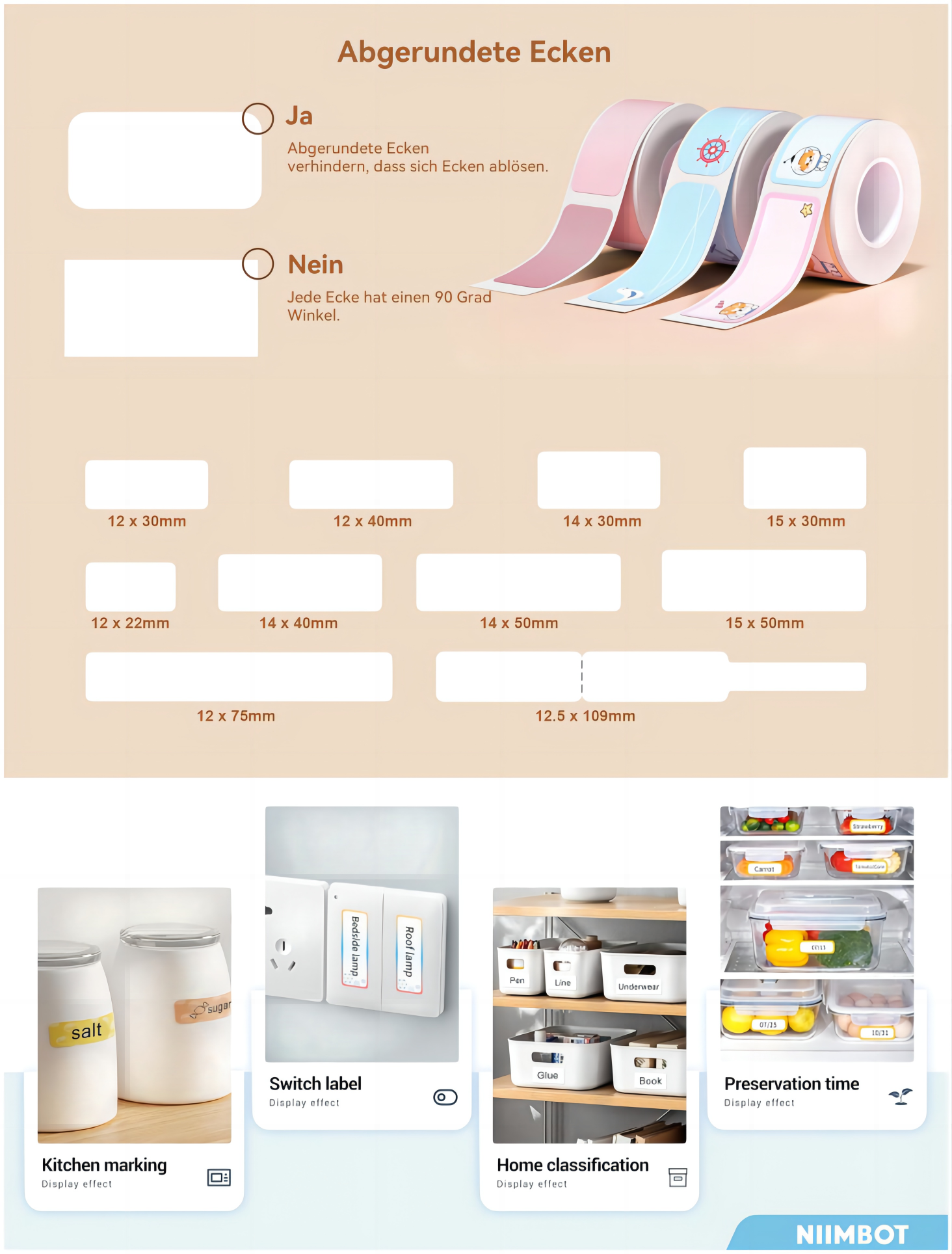 NIIMBOT D11/D110/D101 Color cartoon pattern thermal label paper ...