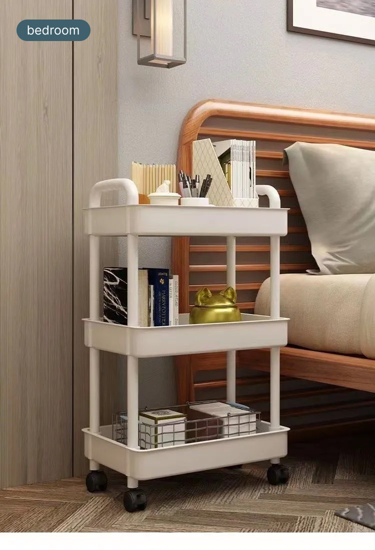 Trolley Cart Organizer 2/3/4/5 Tier Storage Organizer Moving Rack ...