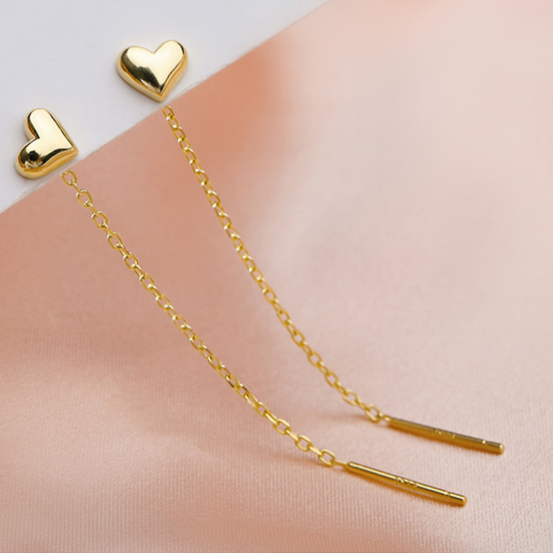 Ins Style Korean Version Fresh Love Heart Ear Line Pair Fashionable All ...