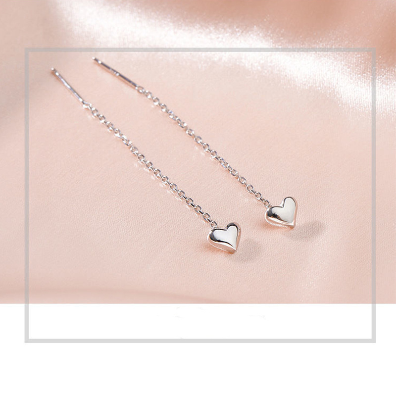 Ins Style Korean Version Fresh Love Heart Ear Line Pair Fashionable All ...