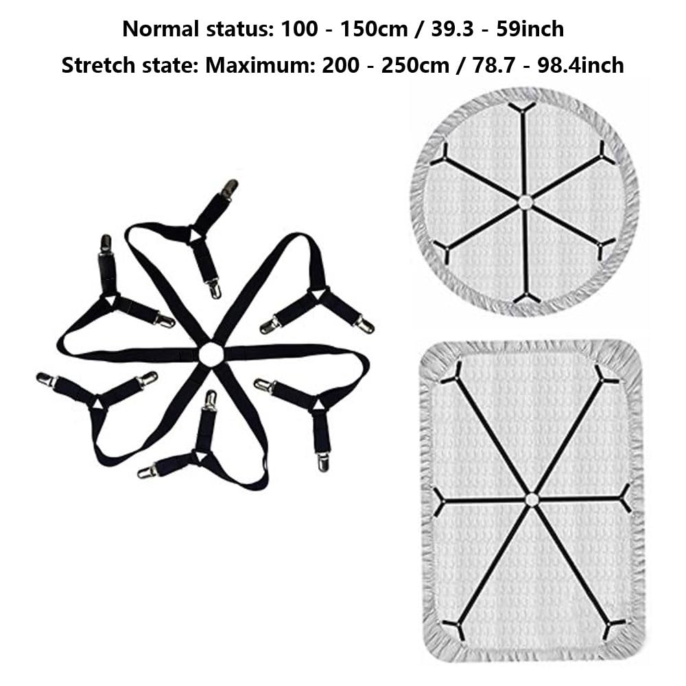 Elastic sheet fasteners with adjustable straps and 6-way cross clips to ...