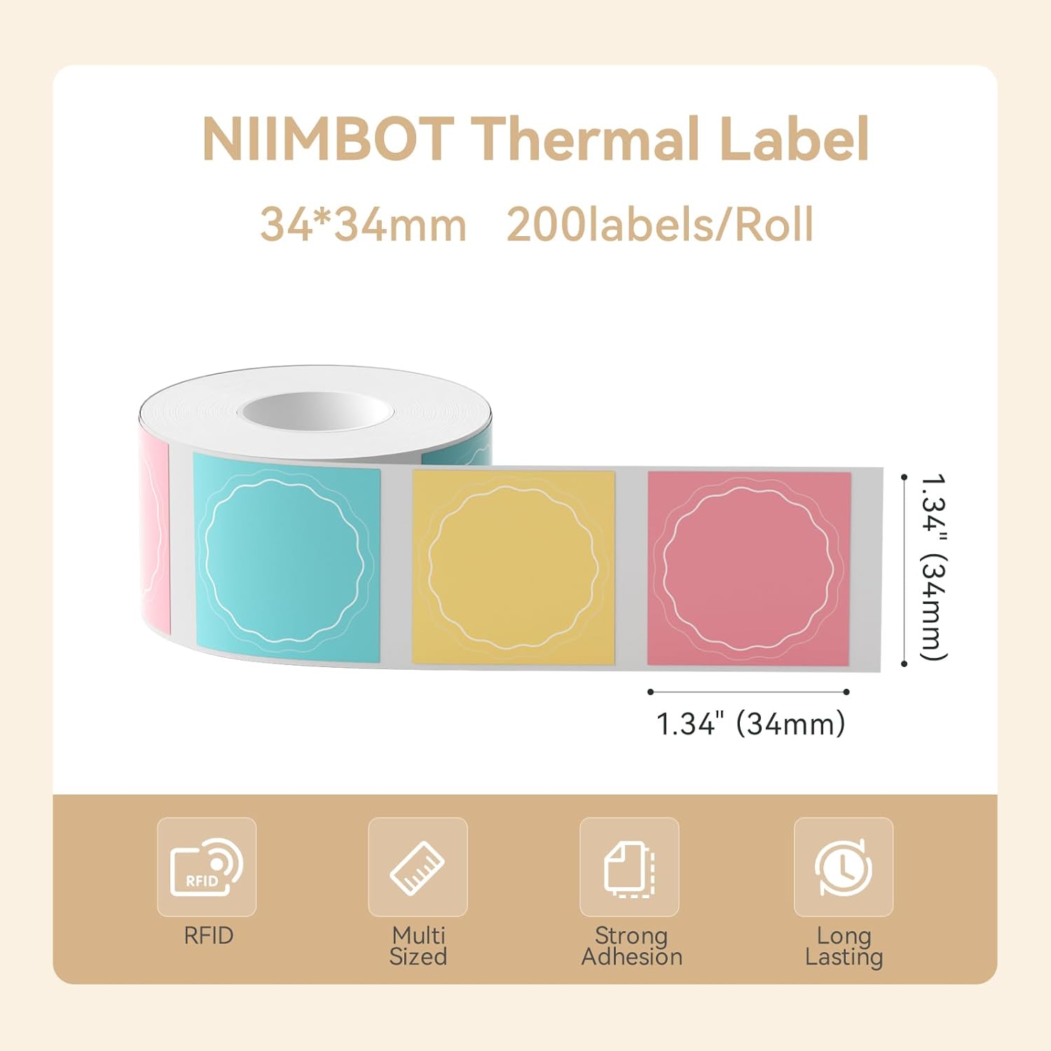 NIIMBOT Round Label Paper For NIIMBOT B1 B21 B31 B3S Label Maker ...