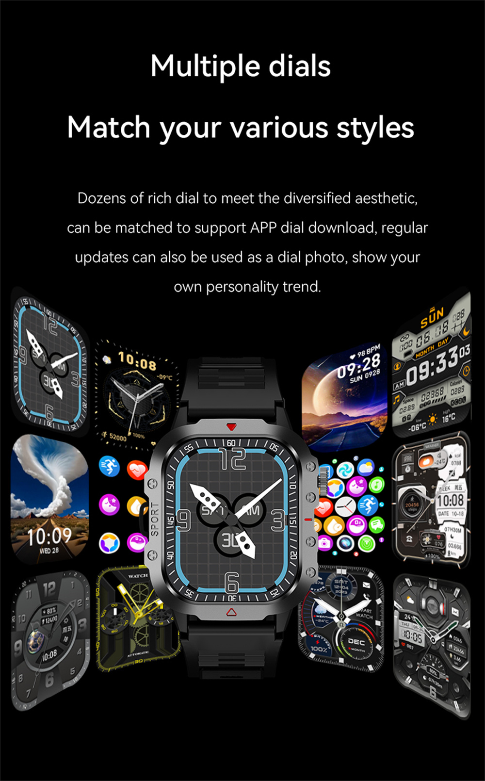 2025 New H11 Smart Watch Men Bluetooth Call Voice Assistant 2.01 Inch