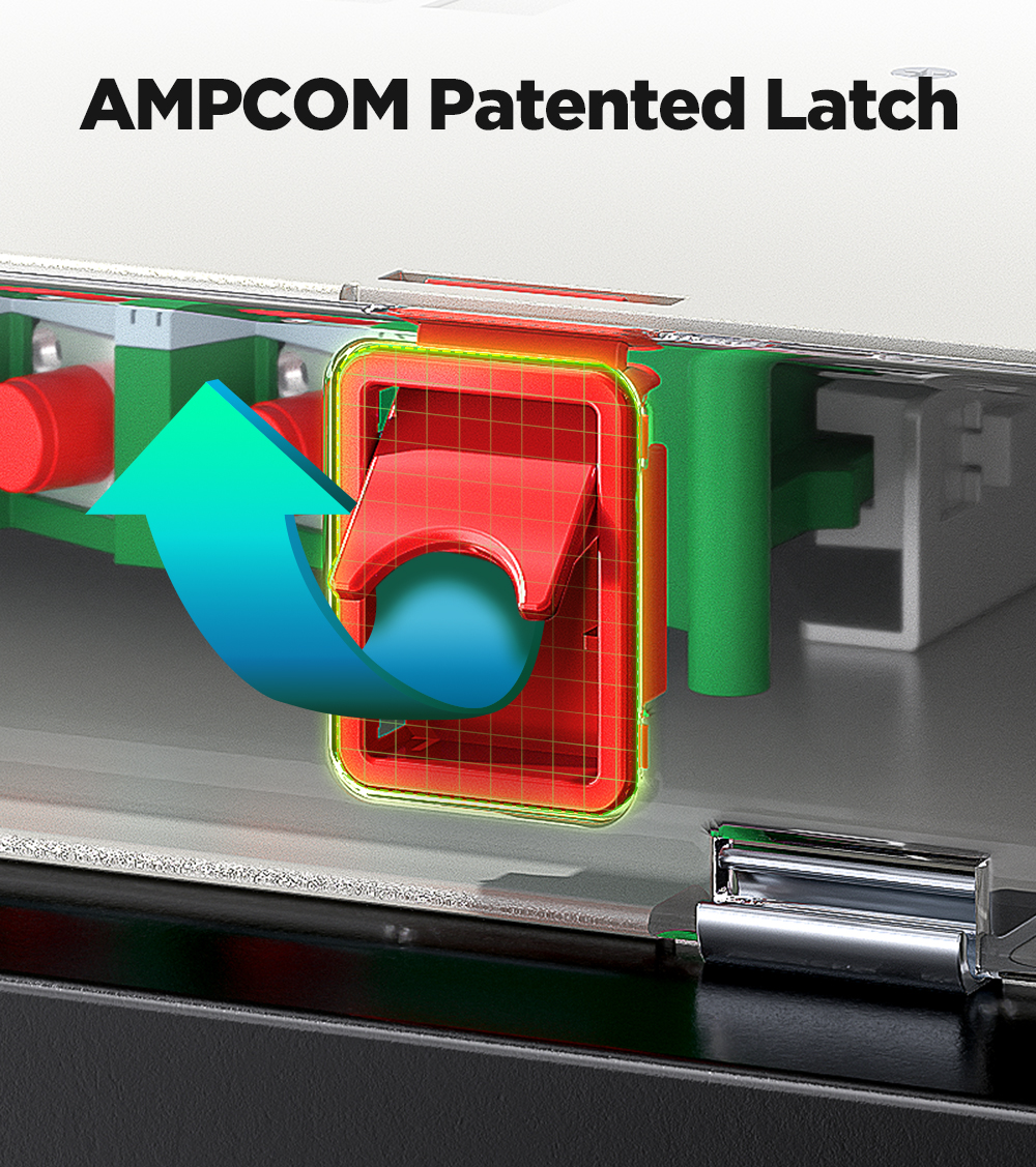 AMPCOM 24 to 96 Core FC Rack Mount Visual Fiber Optic ODF Enclosure ...