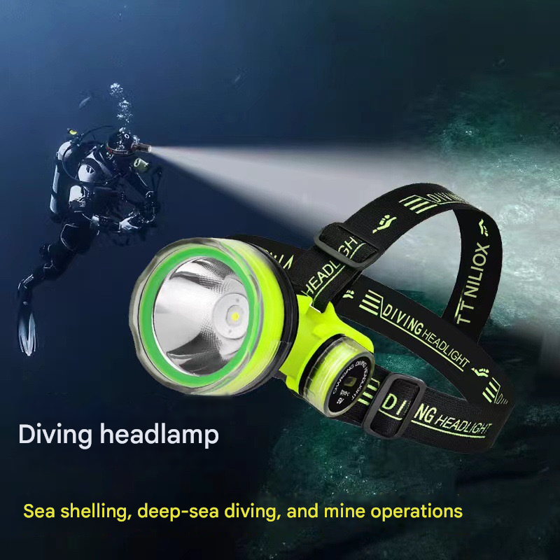 LED Diving Strong Light Headlight Waterproof Long-range Long-lasting ...