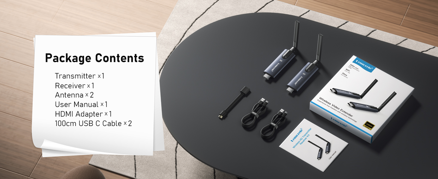 Lemorele R1000 HDMI Wireless Transmitter and Receiver Wireless Expander ...