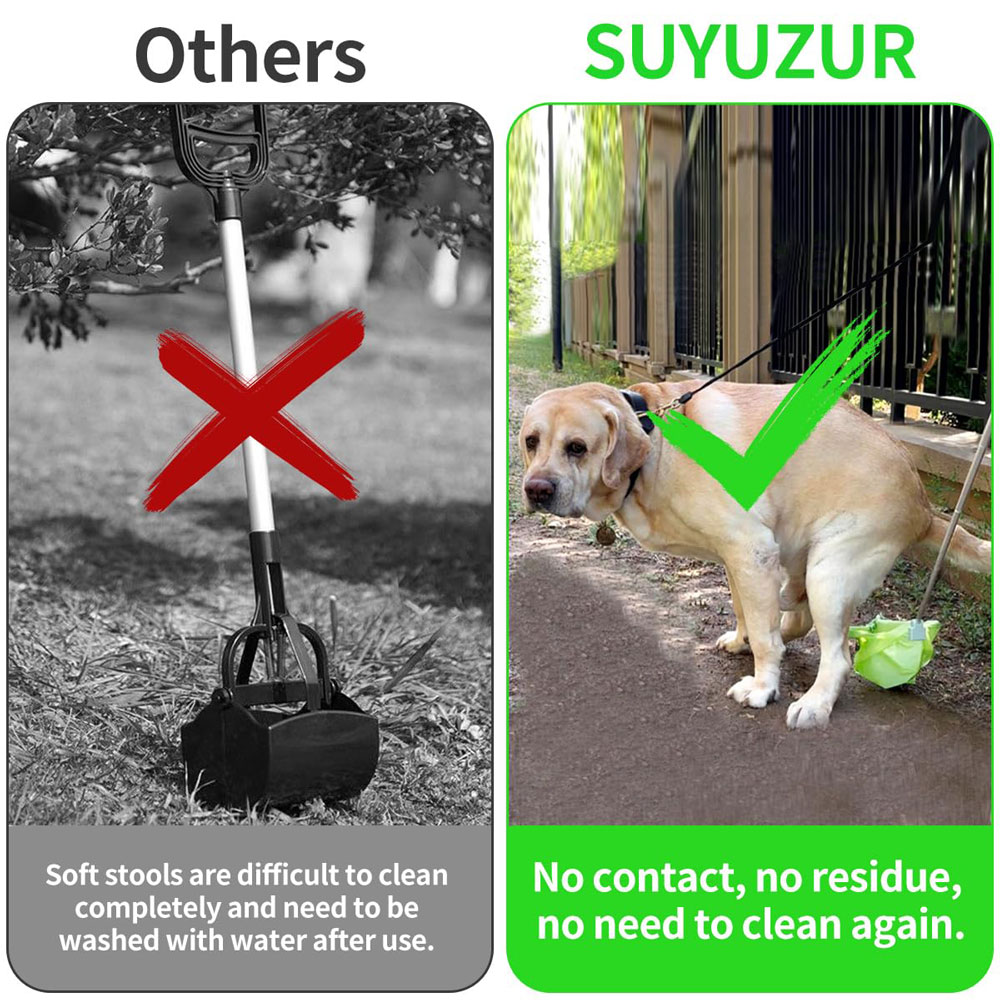 AQUARZOO Pet Dog Pooper Scooper,Dogs Poop Picker up with Bag Attachment ...