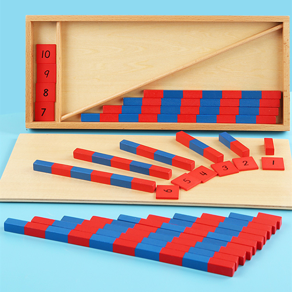 Montessori Mathematics Material - Small Numerical Rods with Number ...