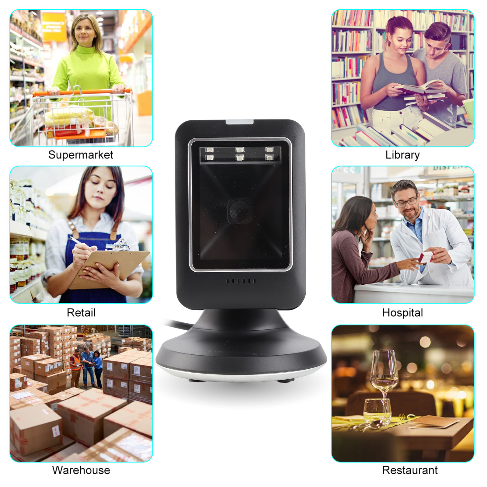 [IN STOCK] MP6300Y 1D/2D/QR Omnidirectional Barcode Scanner USB Wired ...