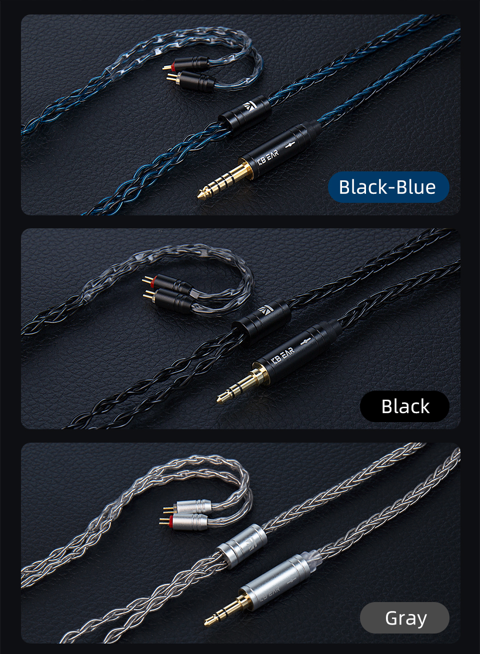Headphone IEM Cable 2Pin 3.5mm 3.6ft, KBEAR ZiXiao 2 Strand-201 Core - View #13