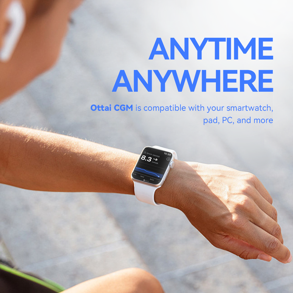 Ottai Continuous Glucose Monitoring System 24h Real-time Blood Sugar ...