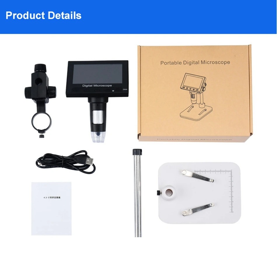 LCD Digital Microscope 1000x, Coin Magnifier with 8