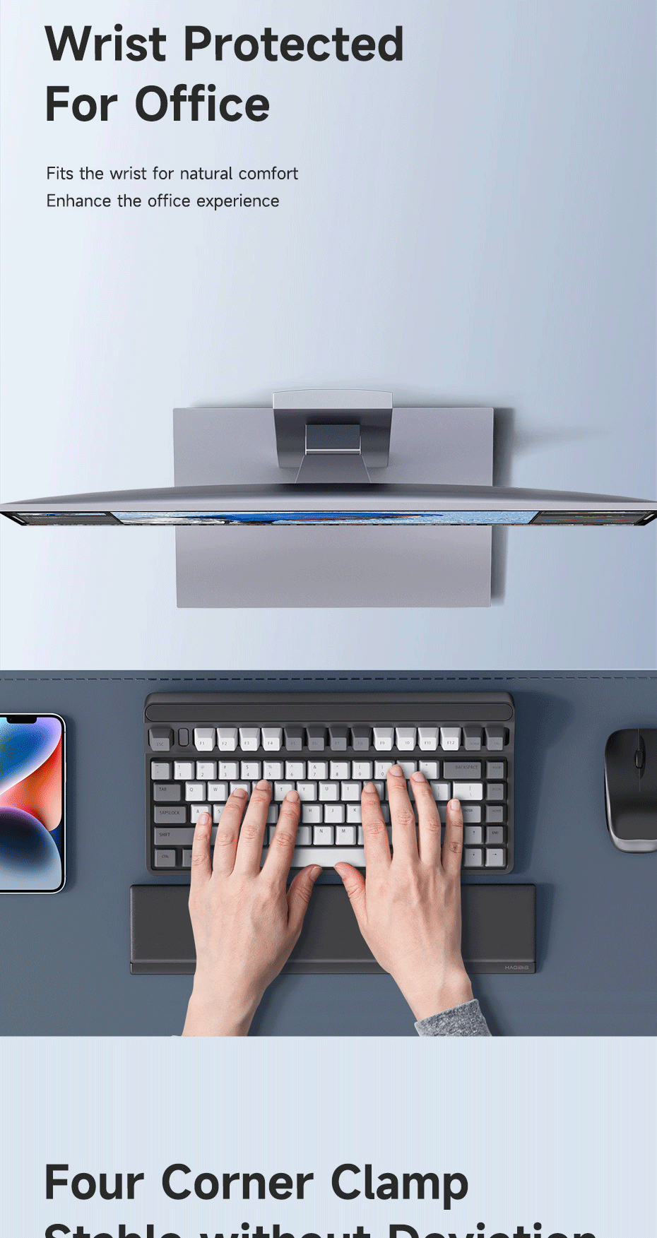 Hagibis Keyboard Wrist Rest Pad Ergonomic Soft Memory Foam Support ...