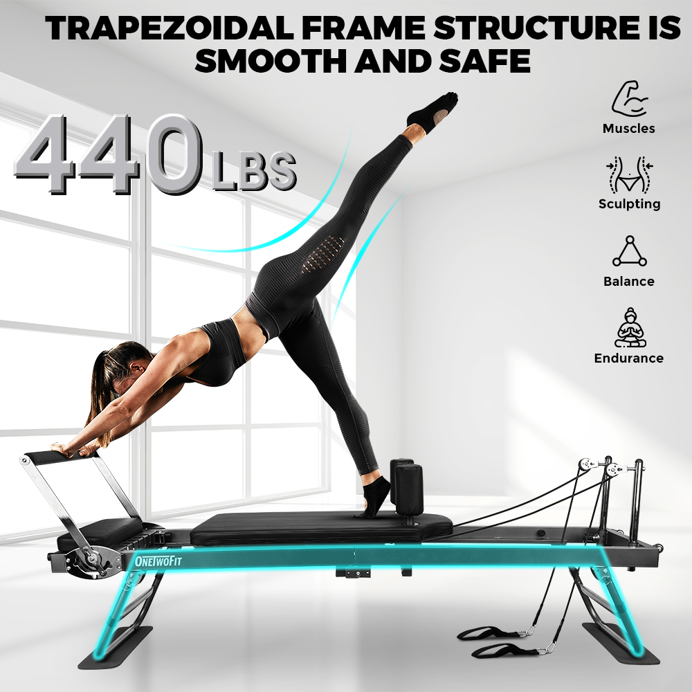 OneTwoFit Pilates Core Bed Pilates Reformer Machine Yoga Folding Bed ...