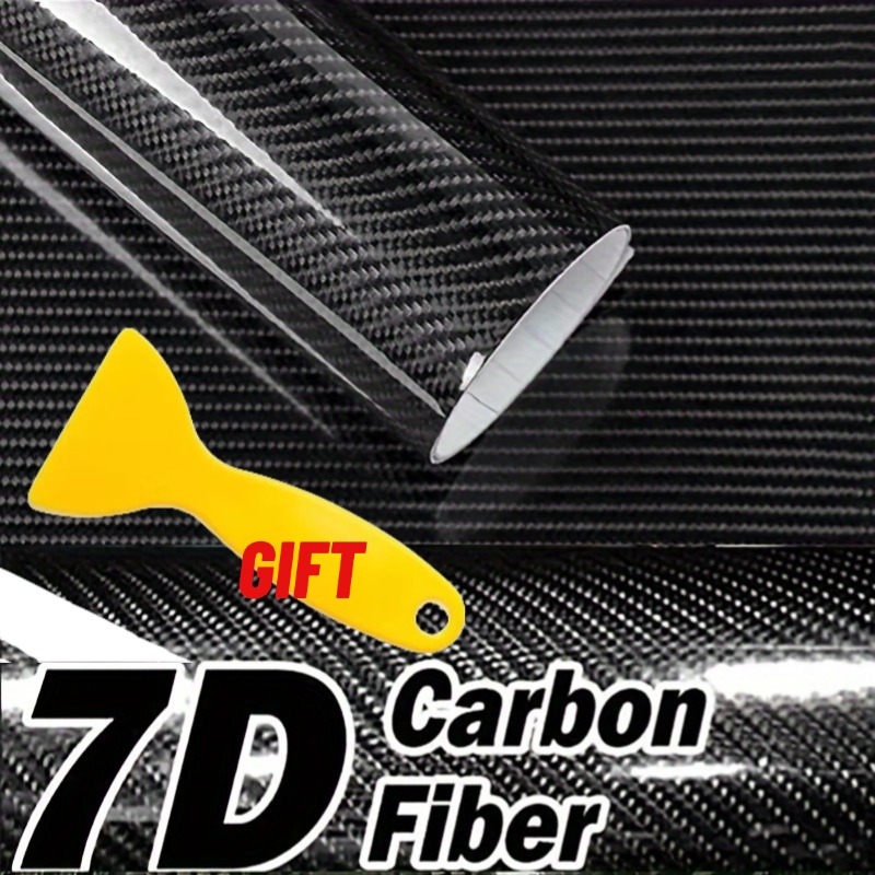 7D Carbon Fiber Car Film Interior Moulding Stickers PU Leather Gap ...
