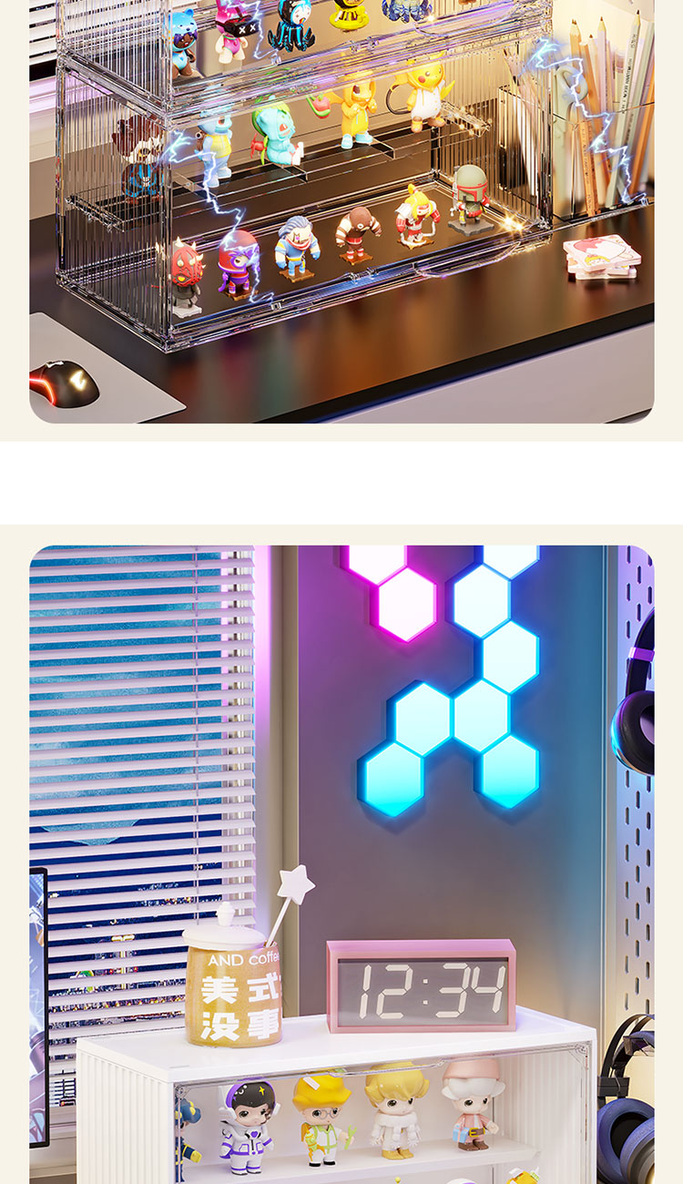 Popmart acrylic transparent storage box dustproof display box stackable ...