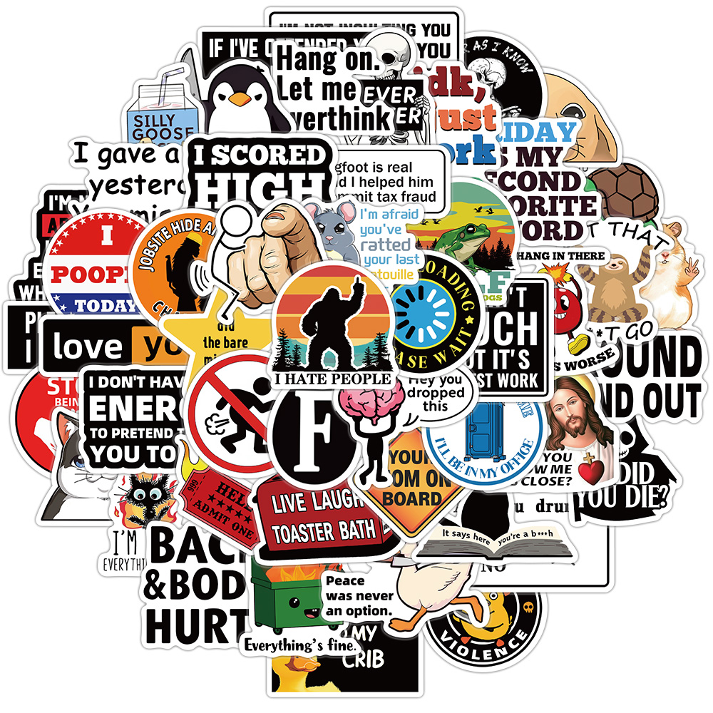 [Large Sticker]50Pcs Funny Prank Meme Stickers Graffiti Decals for ...