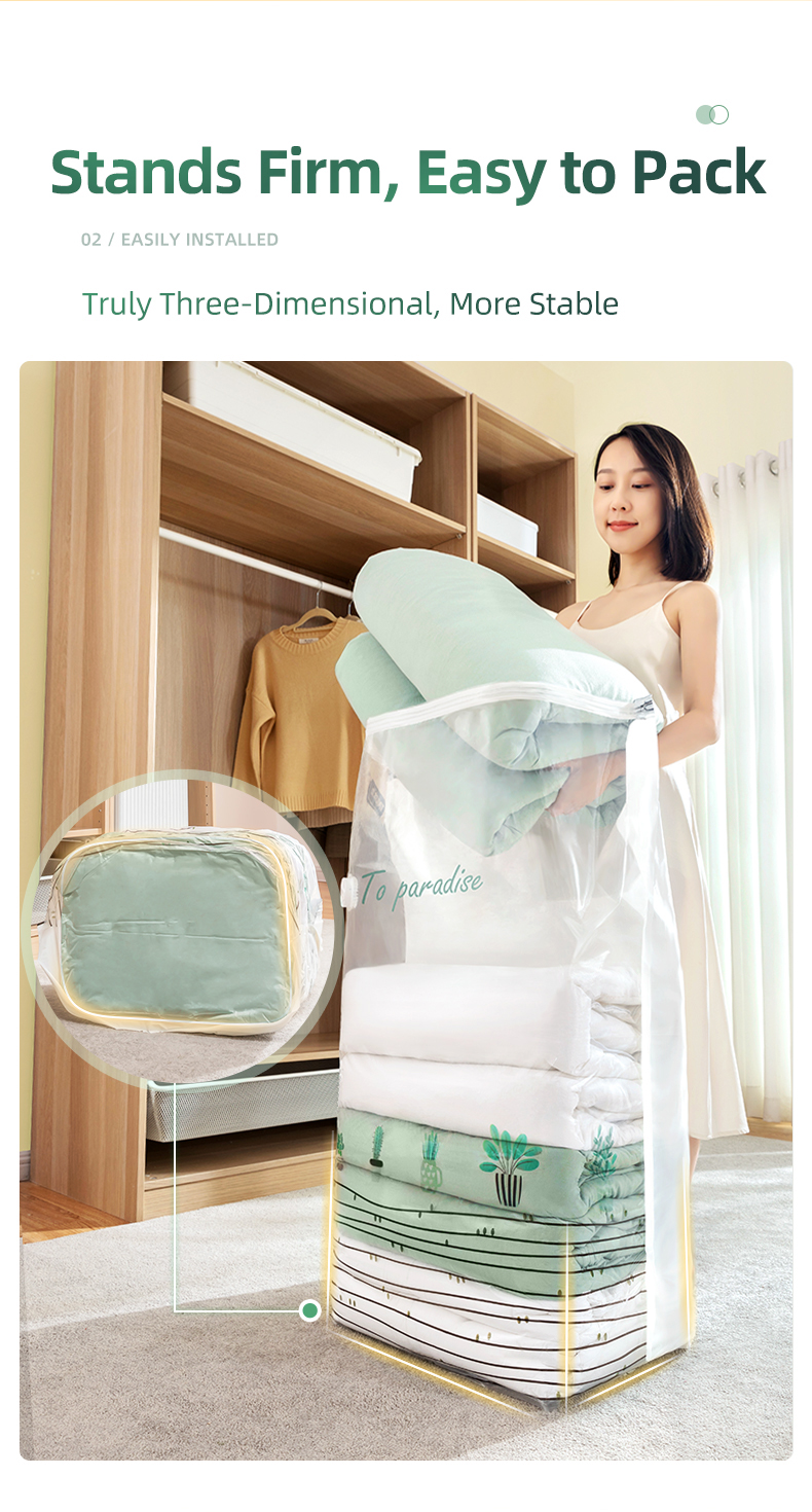 TAILI 3D Vacuum Storage Bag No Pump Needed Moisture Proof Space Saving ...