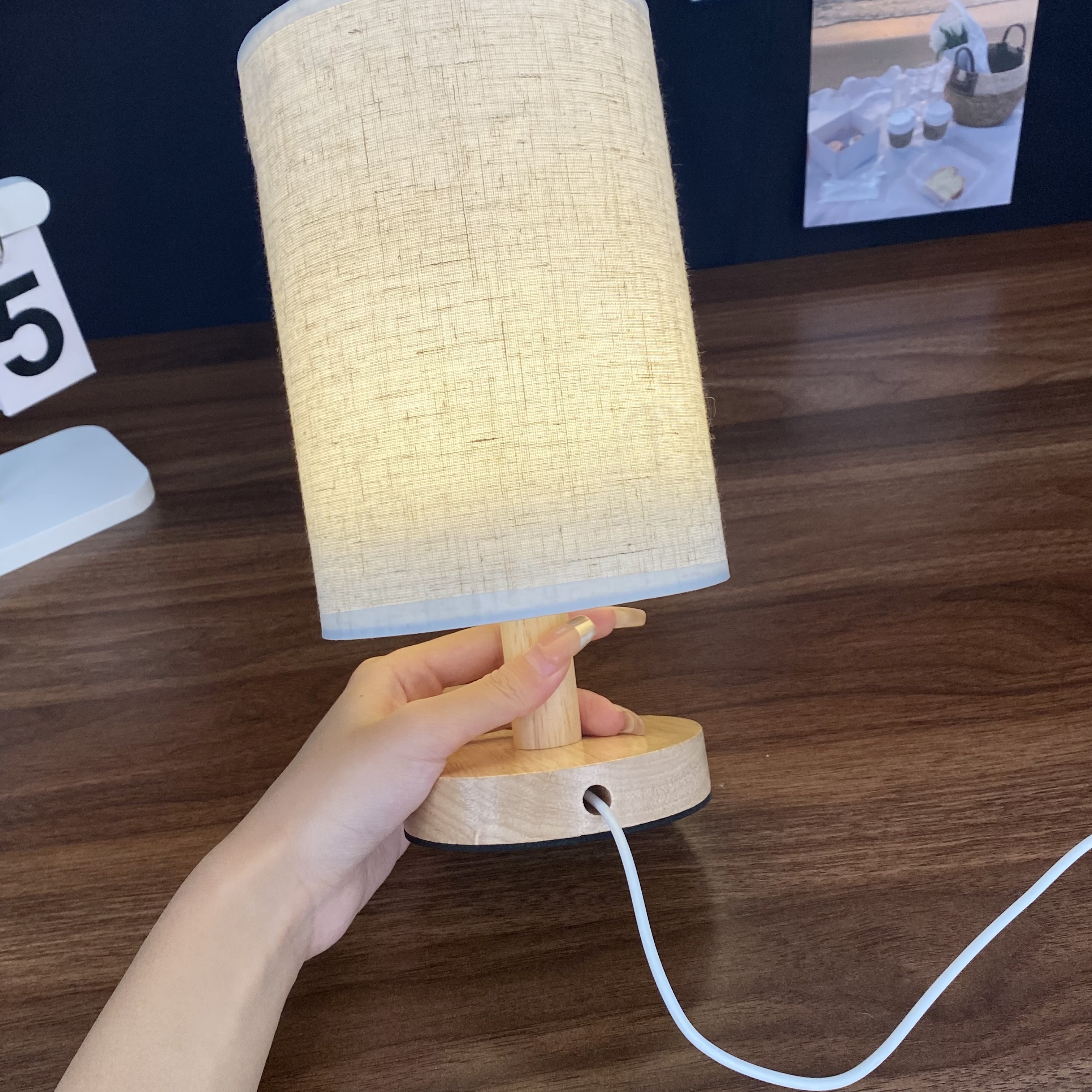 LED cloth table lamp Nordic creative table lamp bedroom bedside lamp ...