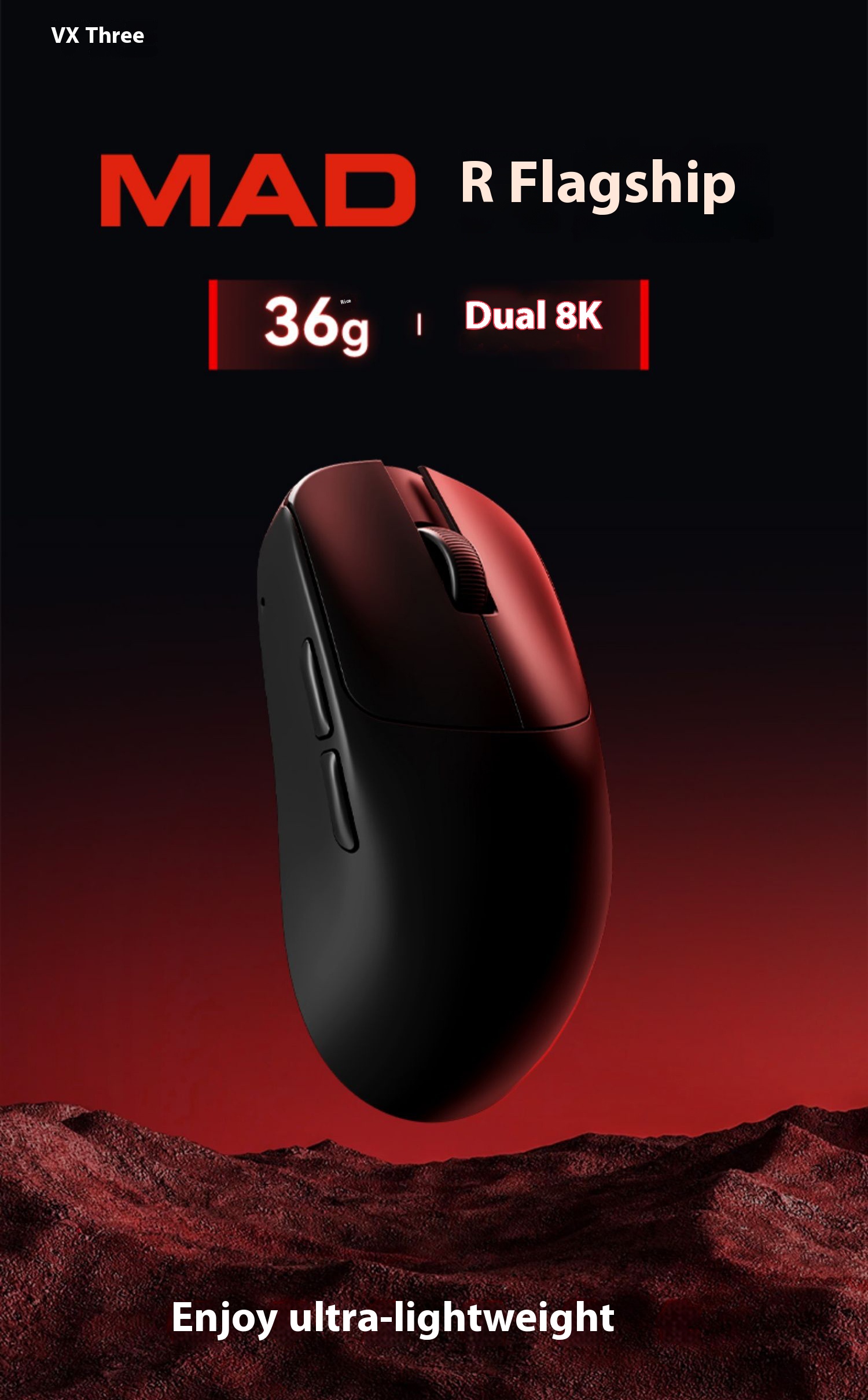 VXE MAD R/R MAJOR wireless dual-mode gaming mouse PAW3395/3950 supports ...