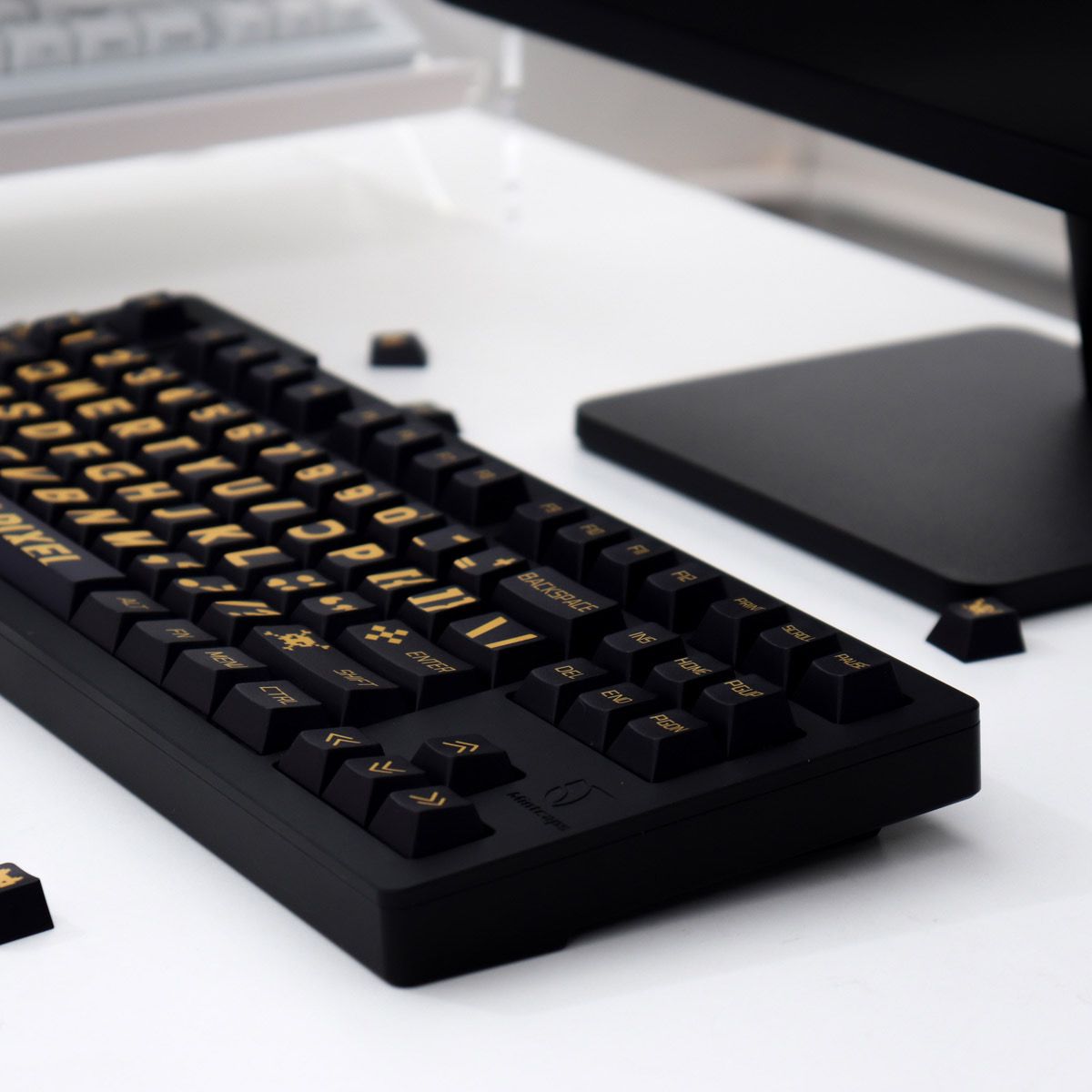 129 Black Gold Large Font keycaps Full Set Keycaps Creative Interesting ...
