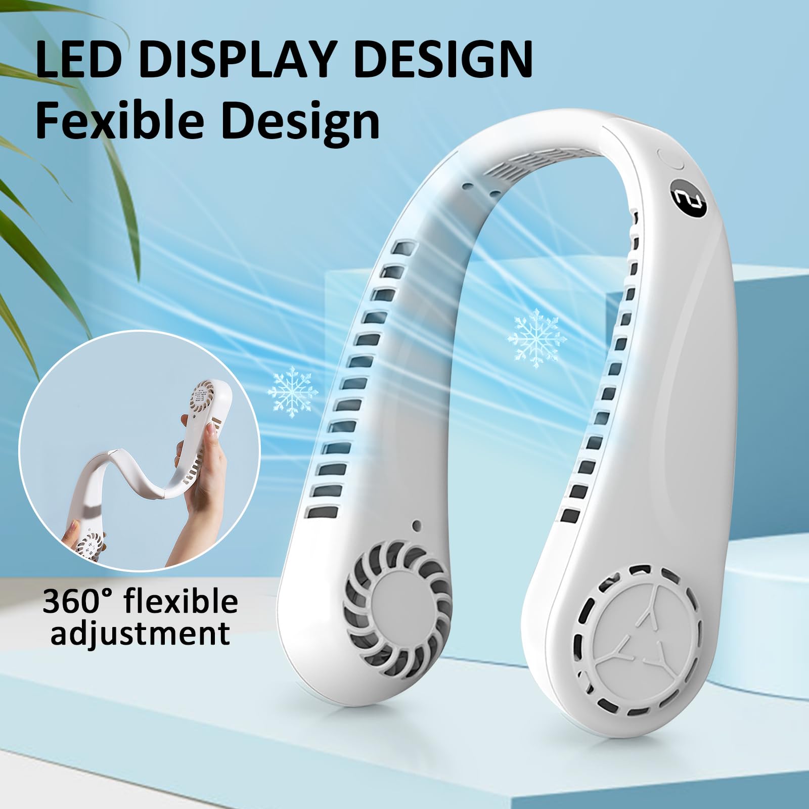 New LED Display Portable Fan Sports Outdoor Mini USB Charging Mini Fan ...