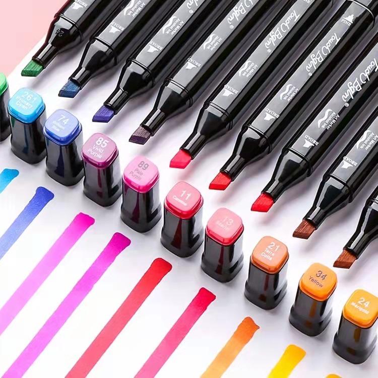 120Color Dual Tip Marker Pen Set, Oily & Washable for Kids, Art, School ...