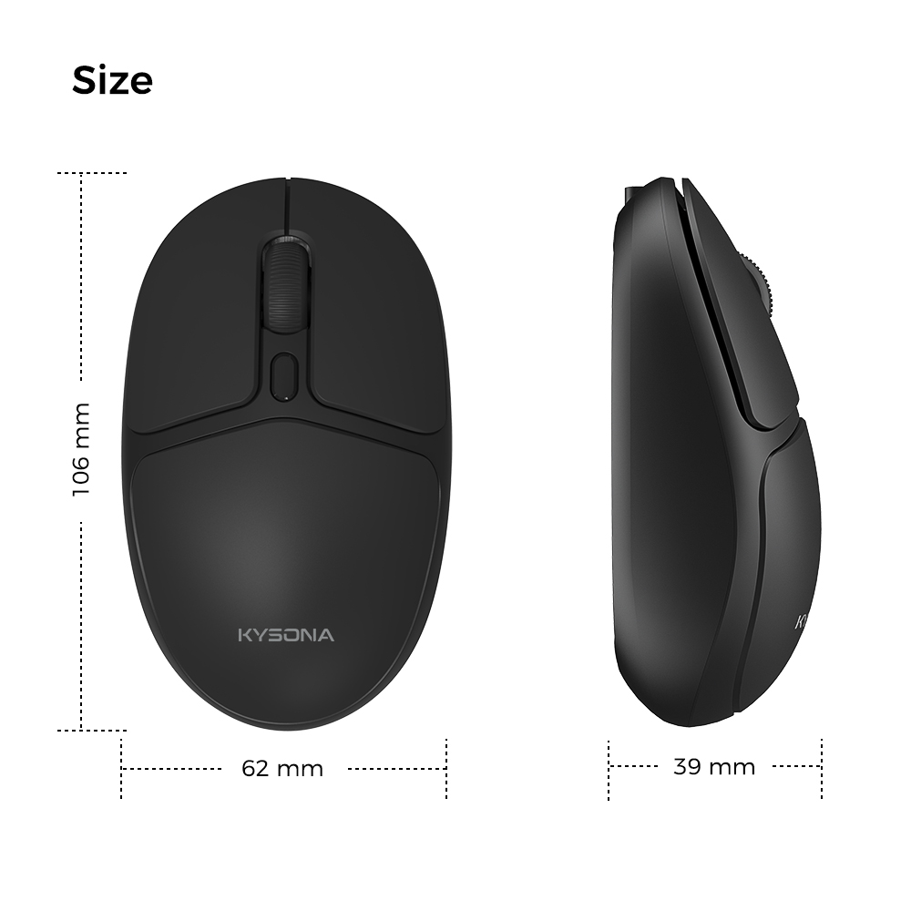 KYSONA M101 Mini Office Mouse Wireless Type C Rechargeable Battery ...