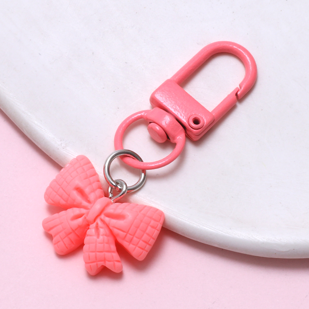 1pcs Bow Keychain For Keyring Backpack Accessories Split Rings Keyfob ...