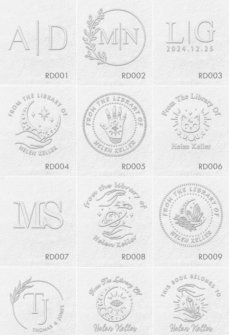 Customized Embossed Stamp Personalized Business Logo Wedding Invitation ...