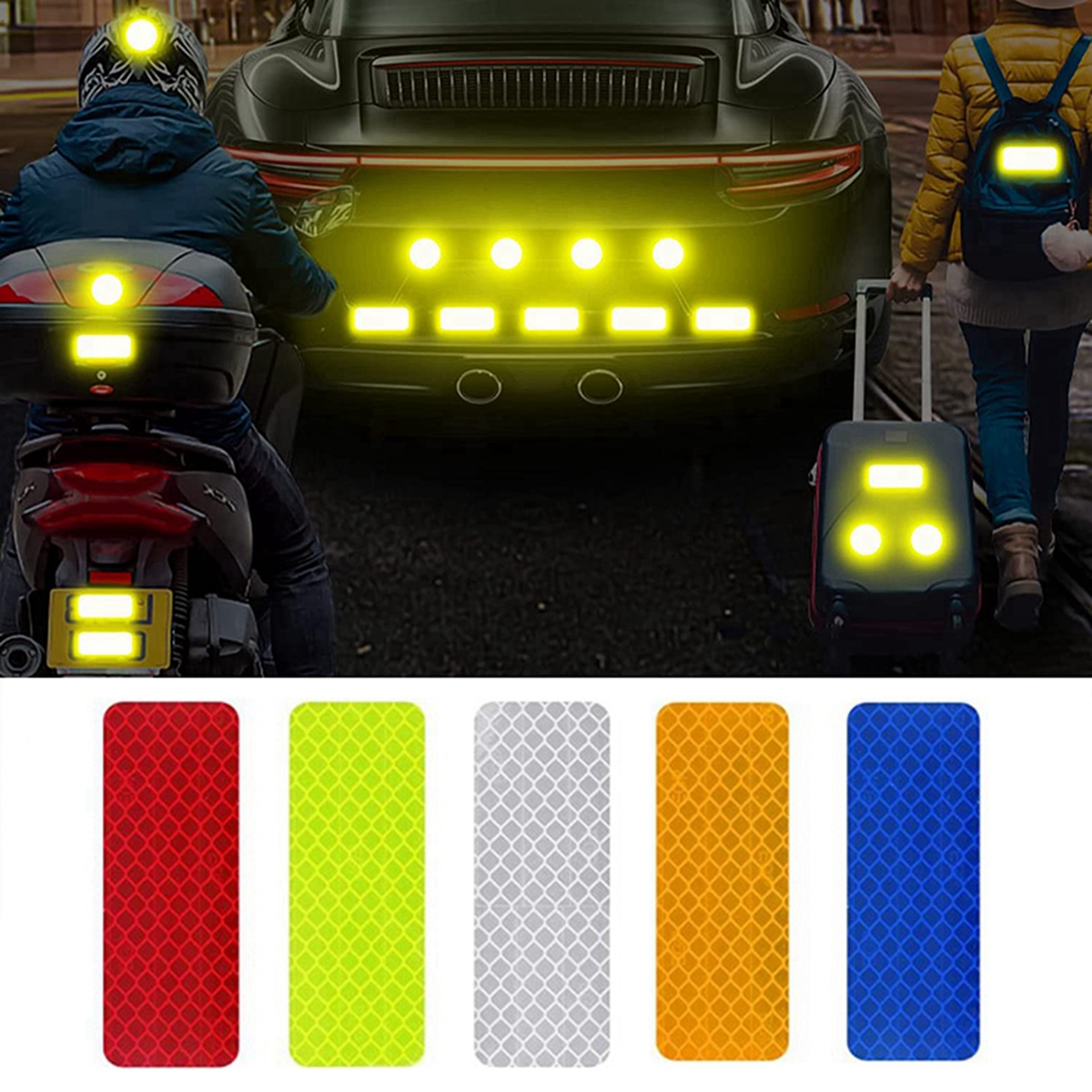 10Pcs Warning Reflective Stickers Safety Reflective Stickers Night ...