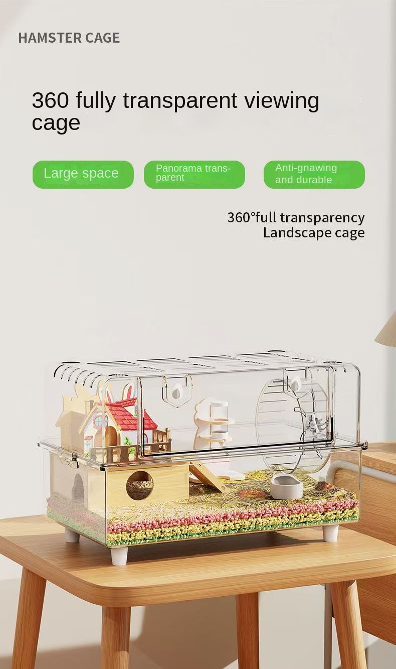 View of Full Transparent Hamster Cage Hamster Cage Super Large Acrylic Hamster ...