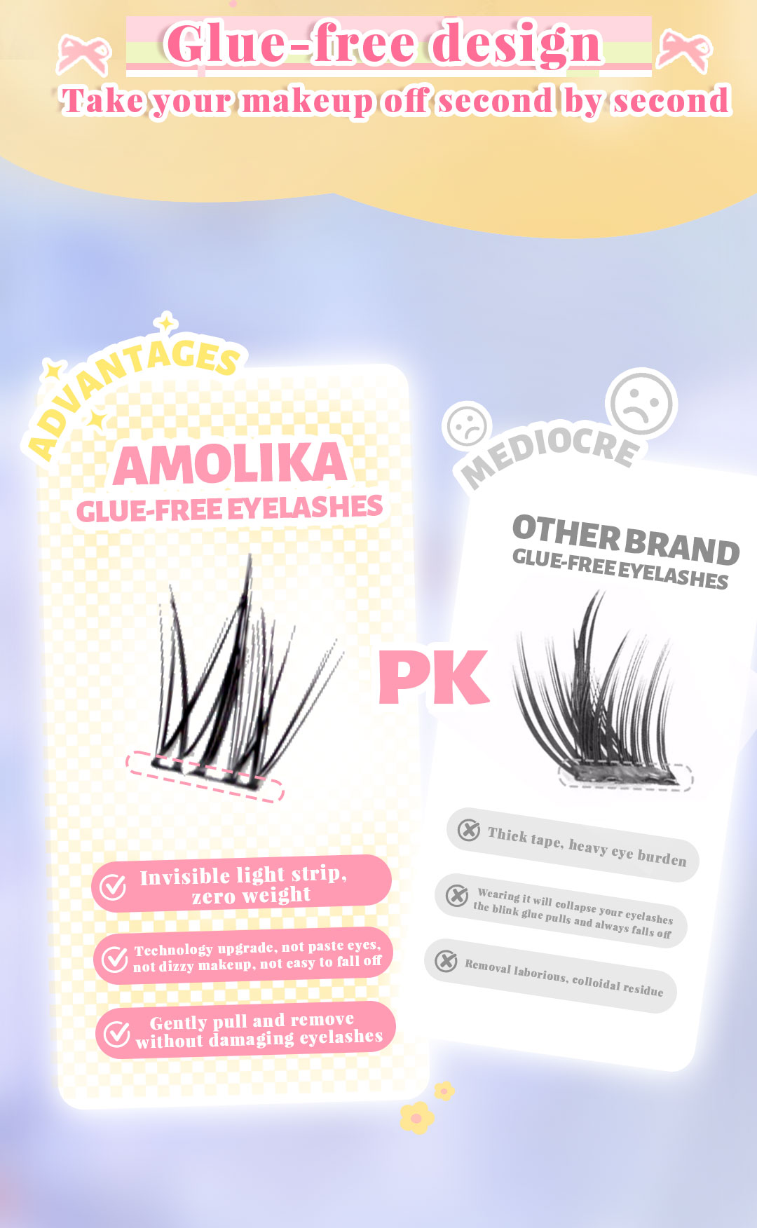 AMOLIKA 120 Pcs large Capacity Lazy Beginner No glue No Removal False ...