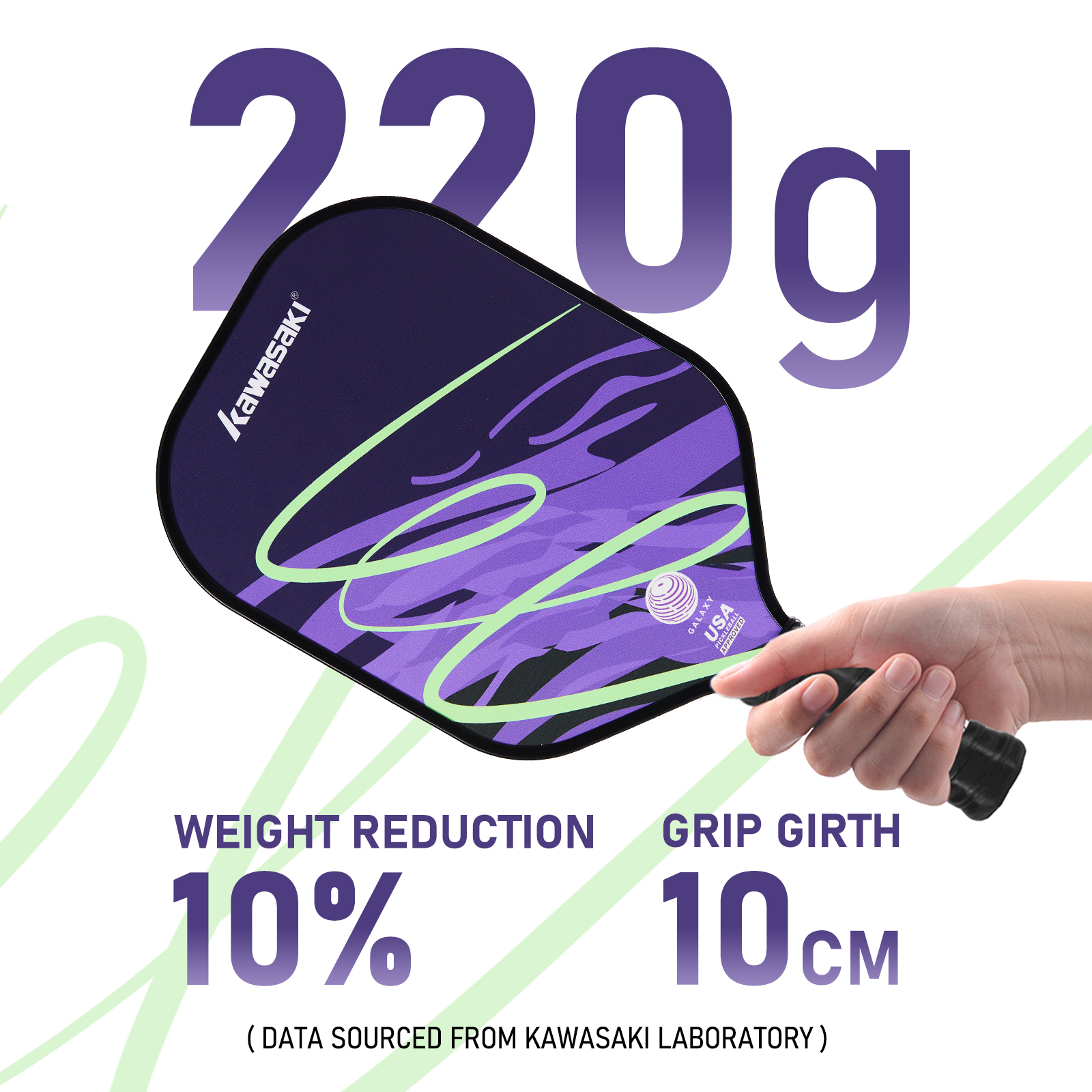 Kawasaki Pickleball Paddle GALAXY&AURORA 220g Fiberglass Pickle Racket ...