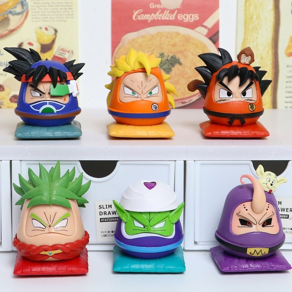 6 style Dragon Ball Daruma Doll Goku Saiyan Bardock Anime Toys Model ...