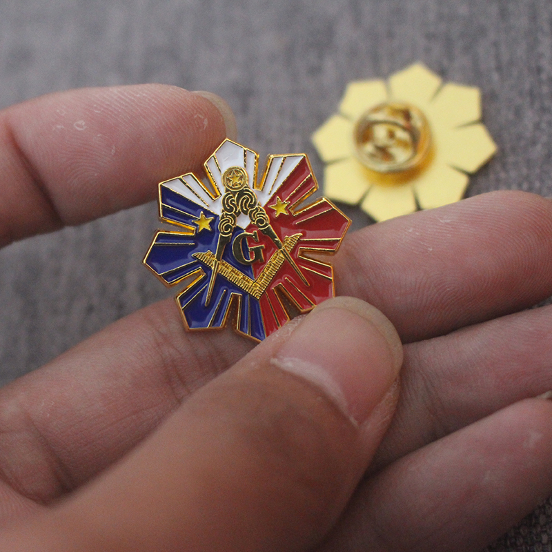 1inch metal The Fraternal Order Of Freemason and Philippine Flag Pin ...