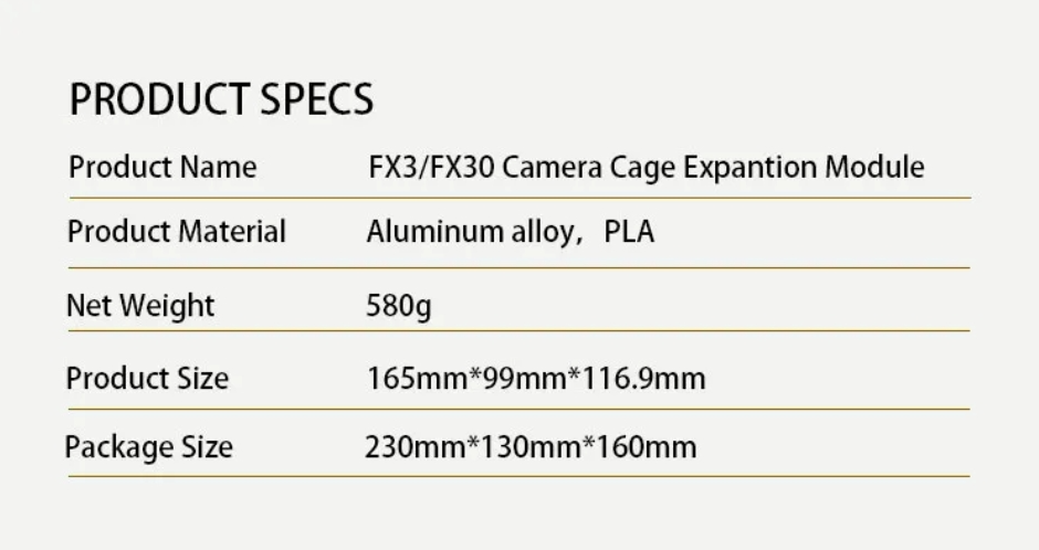 FusionRig For Sony FX3/FX30 Camera Cage Expansion Module cineback ...