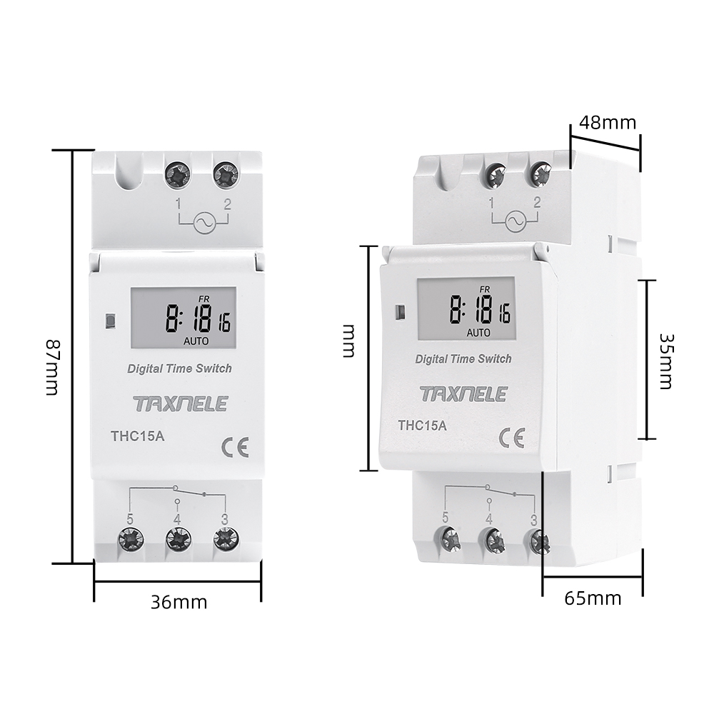 TAXNELE thc15a 7 Days Programmable Digital Timer Switch Relay Control ...