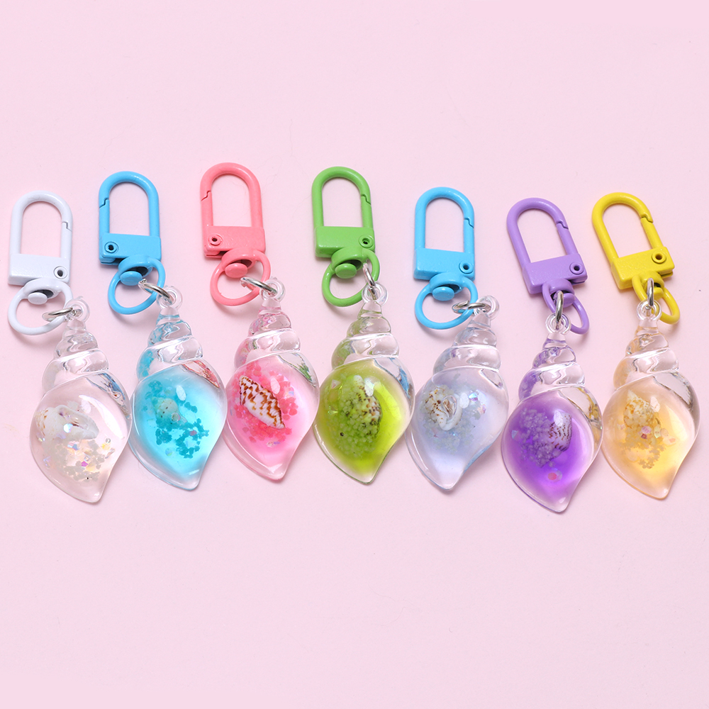 1pcs Colorful luminous conch keychain for children's gift Charm Split ...