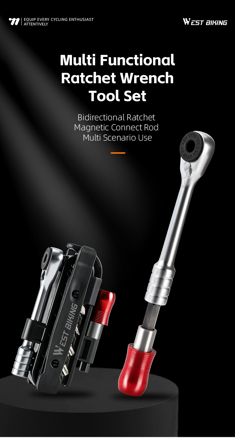 WEST BIKING Multi Functional Bidirectional Ratchet Wrench Tool Set ...
