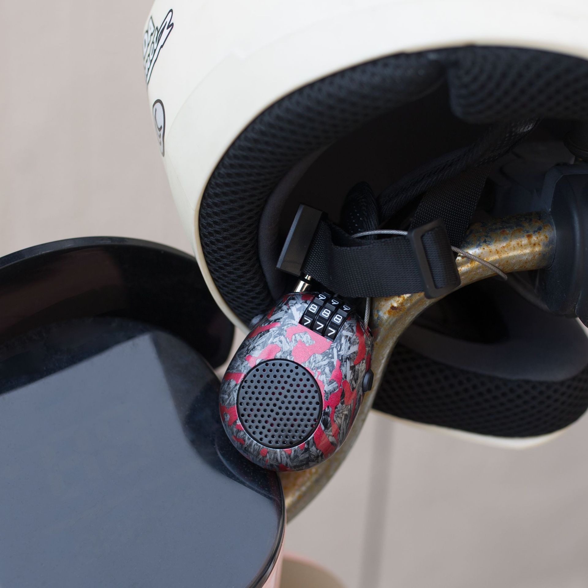 Retractable Wire Rope Lock 3-Digit Combination Lock Security Lock ...