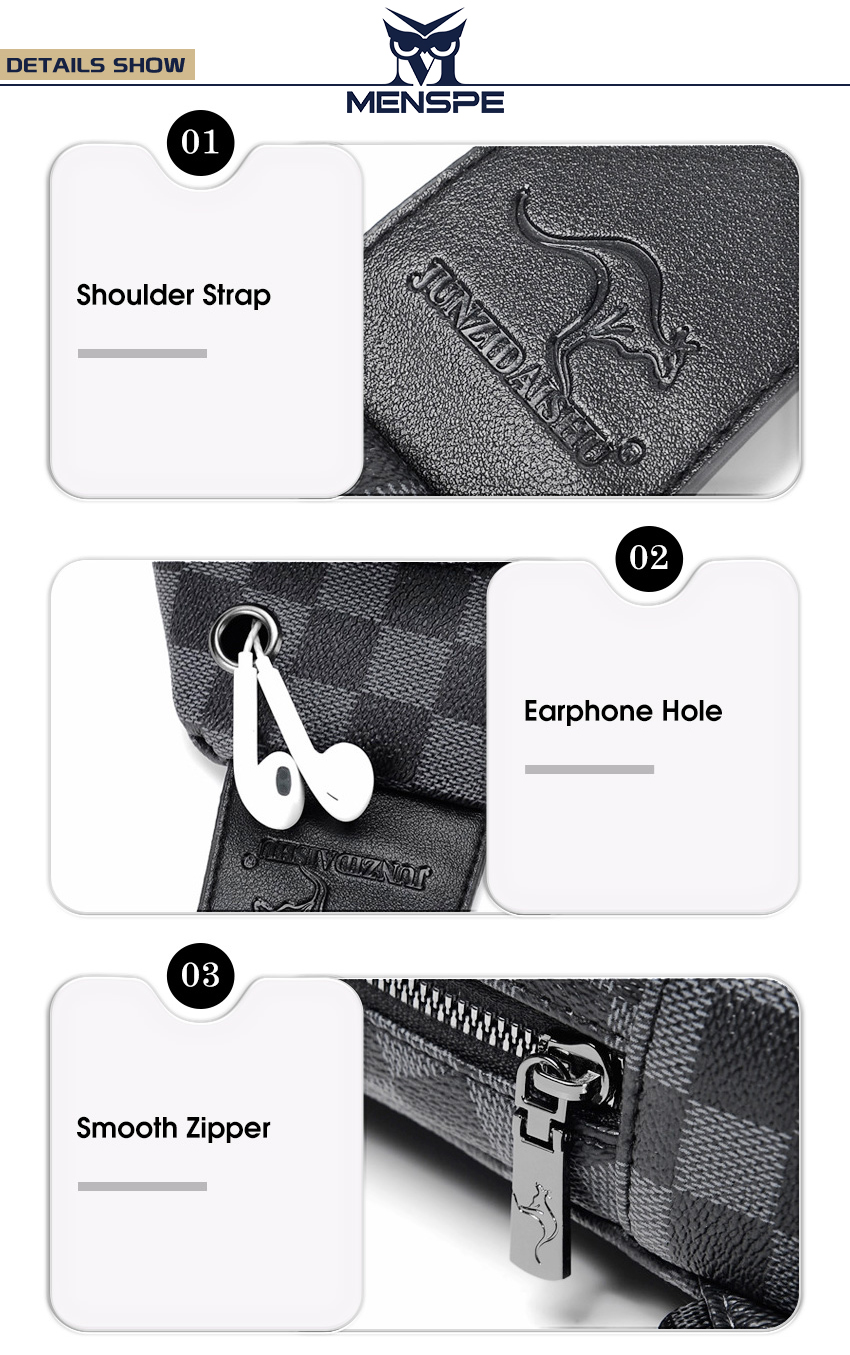 Sling Bag Bolso cruzado de cuero genuino real Bolso de mensajero de cuero Viaje